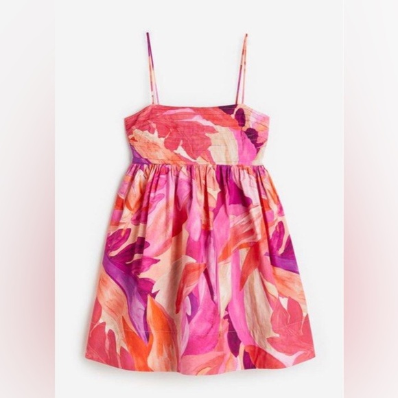 H&M babydoll dress plus size floral colorful tropical vacation sleeveless a-line - Picture 8 of 8